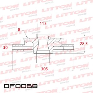 Disco Freno Ford F4000 8 Agujeros 85/.. Delante Ventilado