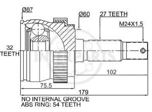 Junta Garma Chrysler Grand Cherokee Abs 54z 84/98 L/R 27/32