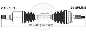 Semieje Garma Chrysler Grand Cherokee 05/09 Izq 676mm 29/29M