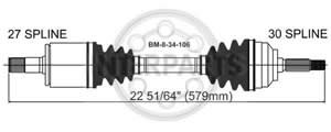 Semieje Garma BMW 325I 330I 01/05 Izq 579 mm 30/27