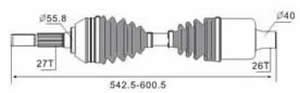 Semieje Garma Chevrolet S10 4x4 97/04 Der 540mm 27/26