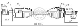 Semieje Garma Nissan Frontier Xterra 05/12 635mm 29/27