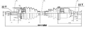 Semieje Garma Chevrolet Aveo Izq Abs 47z 600mm 22/22