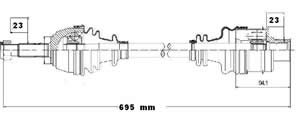 Semieje Garma Renault 21 695mm 23/23