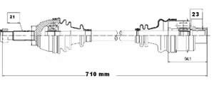 Semieje Garma Renault Clio 1.8 1.9D 91/98 Der 710mm 21/23