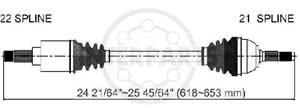 Semieje Garma Peugeot 106 92/96 Izq 645mm 21/22 Mang 66mm