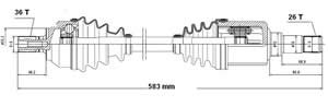 Semieje Garma Ford Focus II Diesel 04/.. Izq 583mm 36/26