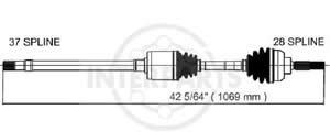 Semieje Garma Fiat Ducato 1.9 2.5TD 94/.. Der 1100mm 28/37