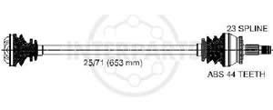 Semieje Garma Renault Megane 1.6 2.0 Abs 44 Izq 645mm 23/Tr